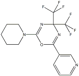 2-(1-piperidinyl)-6-(3-pyridinyl)-4,4-bis(trifluoromethyl)-4H-1,3,5-oxadiazine Struktur