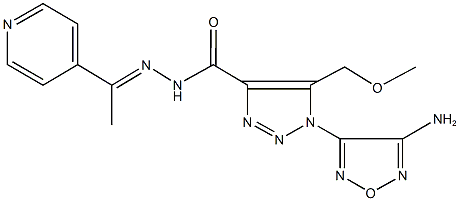 1-(4-amino-1,2,5-oxadiazol-3-yl)-5-(methoxymethyl)-N'-[1-(4-pyridinyl)ethylidene]-1H-1,2,3-triazole-4-carbohydrazide Struktur