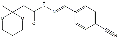 N'-(4-cyanobenzylidene)-2-(2-methyl-1,3-dioxan-2-yl)acetohydrazide Struktur