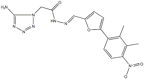 2-(5-amino-1H-tetraazol-1-yl)-N'-[(5-{4-nitro-2,3-dimethylphenyl}-2-furyl)methylene]acetohydrazide Struktur