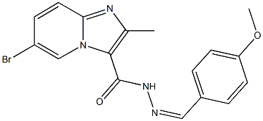 6-bromo-N'-(4-methoxybenzylidene)-2-methylimidazo[1,2-a]pyridine-3-carbohydrazide Struktur