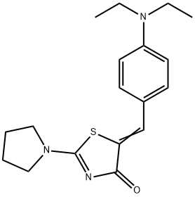 5-[4-(diethylamino)benzylidene]-2-(1-pyrrolidinyl)-1,3-thiazol-4(5H)-one Struktur