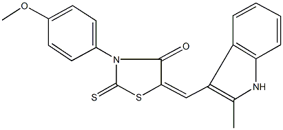 3-(4-methoxyphenyl)-5-[(2-methyl-1H-indol-3-yl)methylene]-2-thioxo-1,3-thiazolidin-4-one Struktur