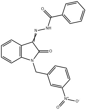 N'-(1-{3-nitrobenzyl}-2-oxo-1,2-dihydro-3H-indol-3-ylidene)benzohydrazide Struktur