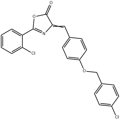 4-{4-[(4-chlorobenzyl)oxy]benzylidene}-2-(2-chlorophenyl)-1,3-oxazol-5(4H)-one Struktur