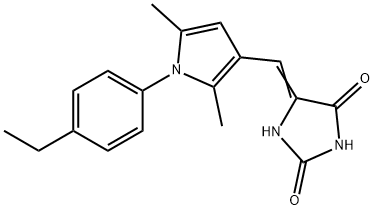 5-{[1-(4-ethylphenyl)-2,5-dimethyl-1H-pyrrol-3-yl]methylene}-2,4-imidazolidinedione Struktur