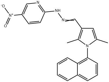 2,5-dimethyl-1-(1-naphthyl)-1H-pyrrole-3-carbaldehyde {5-nitro-2-pyridinyl}hydrazone Struktur