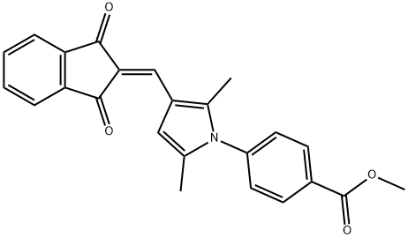 methyl 4-{3-[(1,3-dioxo-1,3-dihydro-2H-inden-2-ylidene)methyl]-2,5-dimethyl-1H-pyrrol-1-yl}benzoate Struktur