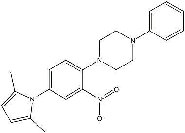 1-{4-(2,5-dimethyl-1H-pyrrol-1-yl)-2-nitrophenyl}-4-phenylpiperazine Struktur