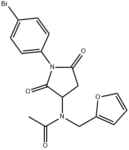 N-[1-(4-bromophenyl)-2,5-dioxo-3-pyrrolidinyl]-N-(2-furylmethyl)acetamide Struktur