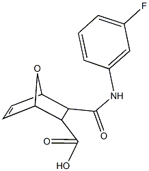 3-[(3-fluoroanilino)carbonyl]-7-oxabicyclo[2.2.1]hept-5-ene-2-carboxylic acid Struktur