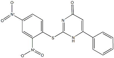 2-({2,4-dinitrophenyl}sulfanyl)-6-phenyl-4(1H)-pyrimidinone Struktur