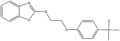 2-(1,3-benzoxazol-2-ylsulfanyl)ethyl 4-tert-butylphenyl ether Struktur