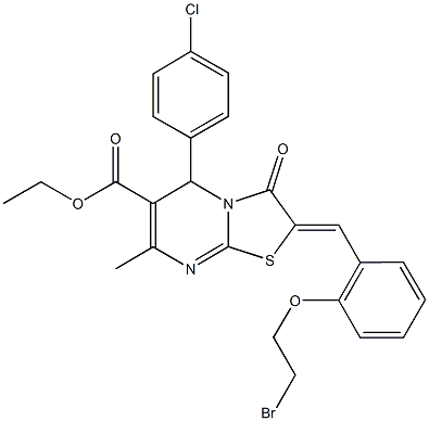 ethyl 2-[2-(2-bromoethoxy)benzylidene]-5-(4-chlorophenyl)-7-methyl-3-oxo-2,3-dihydro-5H-[1,3]thiazolo[3,2-a]pyrimidine-6-carboxylate Struktur