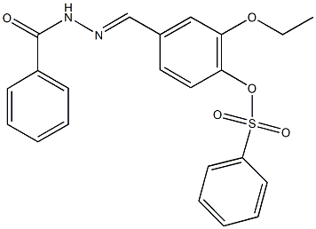 4-(2-benzoylcarbohydrazonoyl)-2-ethoxyphenyl benzenesulfonate Struktur