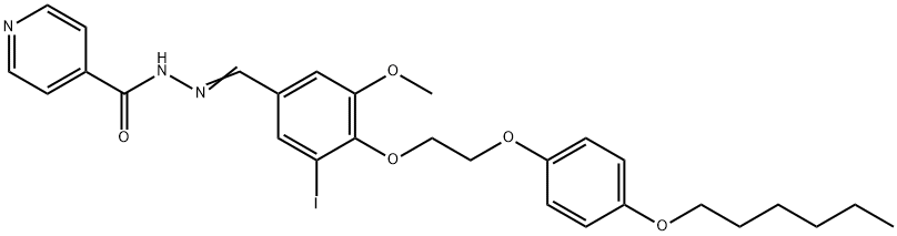 N'-(4-{2-[4-(hexyloxy)phenoxy]ethoxy}-3-iodo-5-methoxybenzylidene)isonicotinohydrazide Struktur