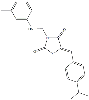 5-(4-isopropylbenzylidene)-3-(3-toluidinomethyl)-1,3-thiazolidine-2,4-dione Struktur