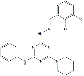 2,3-dichlorobenzaldehyde [4-anilino-6-(1-piperidinyl)-1,3,5-triazin-2-yl]hydrazone Struktur