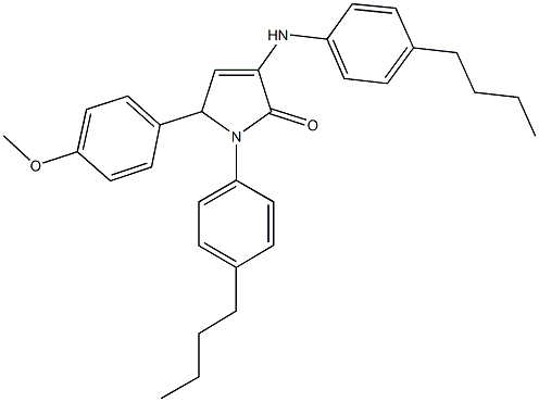 3-(4-butylanilino)-1-(4-butylphenyl)-5-(4-methoxyphenyl)-1,5-dihydro-2H-pyrrol-2-one Struktur