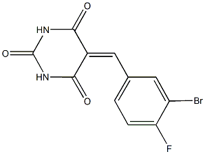 5-[(3-bromo-4-fluorophenyl)methylidene]pyrimidine-2,4,6(1H,3H,5H)-trione Struktur