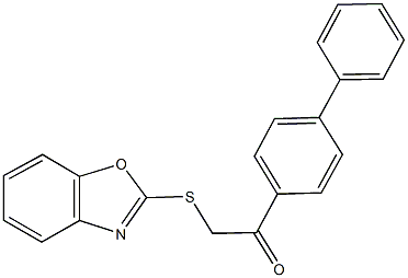 2-(1,3-benzoxazol-2-ylsulfanyl)-1-[1,1'-biphenyl]-4-ylethanone Struktur