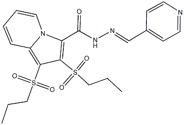 1,2-bis(propylsulfonyl)-N'-(4-pyridinylmethylene)-3-indolizinecarbohydrazide Struktur