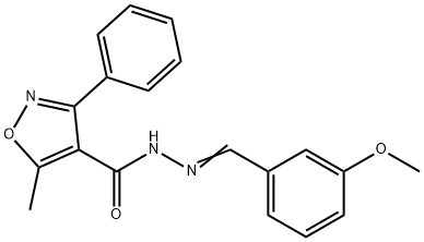 N'-(3-methoxybenzylidene)-5-methyl-3-phenyl-4-isoxazolecarbohydrazide Struktur