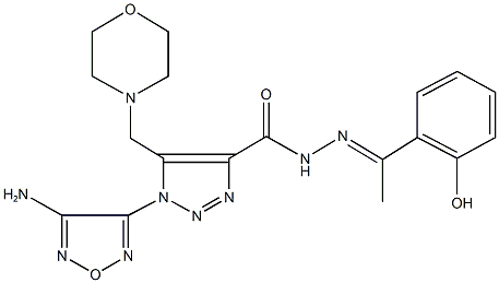 1-(4-amino-1,2,5-oxadiazol-3-yl)-N'-[1-(2-hydroxyphenyl)ethylidene]-5-(4-morpholinylmethyl)-1H-1,2,3-triazole-4-carbohydrazide Struktur