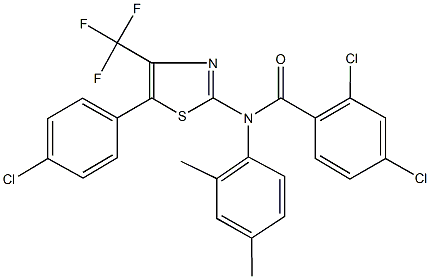 2,4-dichloro-N-[5-(4-chlorophenyl)-4-(trifluoromethyl)-1,3-thiazol-2-yl]-N-(2,4-dimethylphenyl)benzamide Struktur