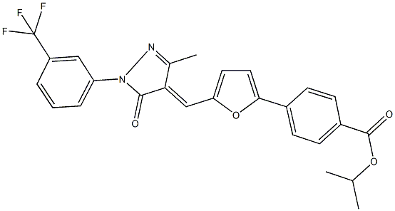 isopropyl 4-[5-({3-methyl-5-oxo-1-[3-(trifluoromethyl)phenyl]-1,5-dihydro-4H-pyrazol-4-ylidene}methyl)-2-furyl]benzoate Struktur