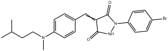 1-(4-bromophenyl)-4-{4-[isopentyl(methyl)amino]benzylidene}-3,5-pyrazolidinedione Struktur