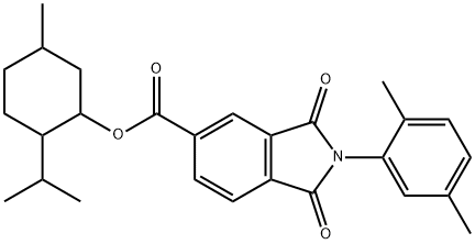 2-isopropyl-5-methylcyclohexyl 2-(2,5-dimethylphenyl)-1,3-dioxo-5-isoindolinecarboxylate Struktur