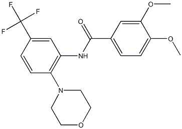 3,4-dimethoxy-N-[2-(4-morpholinyl)-5-(trifluoromethyl)phenyl]benzamide Struktur