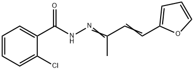 2-chloro-N'-[3-(2-furyl)-1-methyl-2-propenylidene]benzohydrazide Struktur