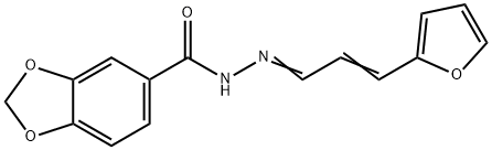 N'-[3-(2-furyl)-2-propenylidene]-1,3-benzodioxole-5-carbohydrazide Struktur