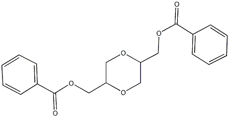 {5-[(benzoyloxy)methyl]-1,4-dioxan-2-yl}methyl benzoate Struktur