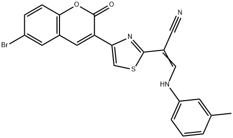 2-[4-(6-bromo-2-oxo-2H-chromen-3-yl)-1,3-thiazol-2-yl]-3-(3-toluidino)acrylonitrile Struktur