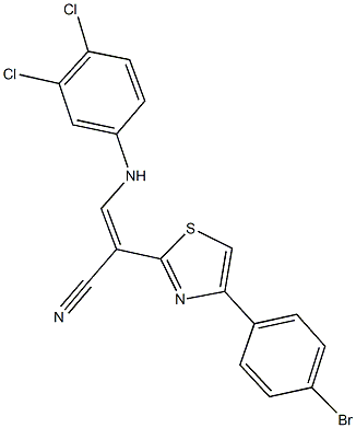 2-[4-(4-bromophenyl)-1,3-thiazol-2-yl]-3-(3,4-dichloroanilino)acrylonitrile Struktur