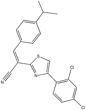 2-[4-(2,4-dichlorophenyl)-1,3-thiazol-2-yl]-3-(4-isopropylphenyl)acrylonitrile Struktur