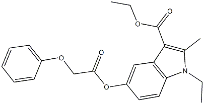 ethyl 1-ethyl-2-methyl-5-[(phenoxyacetyl)oxy]-1H-indole-3-carboxylate Struktur