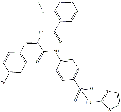 N-[2-(4-bromophenyl)-1-({4-[(1,3-thiazol-2-ylamino)sulfonyl]anilino}carbonyl)vinyl]-2-methoxybenzamide Struktur