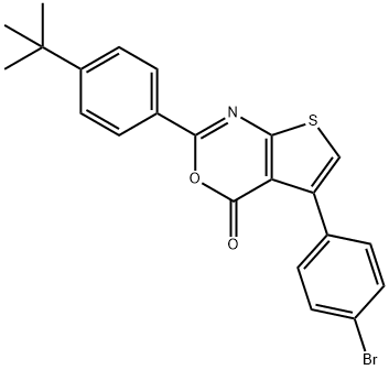 5-(4-bromophenyl)-2-(4-tert-butylphenyl)-4H-thieno[2,3-d][1,3]oxazin-4-one Struktur