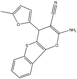 2-amino-4-(5-methyl-2-furyl)-4H-[1]benzothieno[3,2-b]pyran-3-carbonitrile Struktur