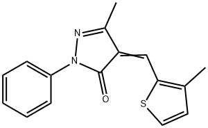 5-methyl-4-[(3-methyl-2-thienyl)methylene]-2-phenyl-2,4-dihydro-3H-pyrazol-3-one Struktur