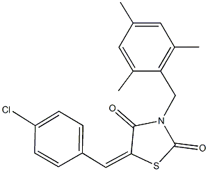 5-(4-chlorobenzylidene)-3-(mesitylmethyl)-1,3-thiazolidine-2,4-dione Struktur