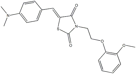 5-[4-(dimethylamino)benzylidene]-3-[2-(2-methoxyphenoxy)ethyl]-1,3-thiazolidine-2,4-dione Struktur