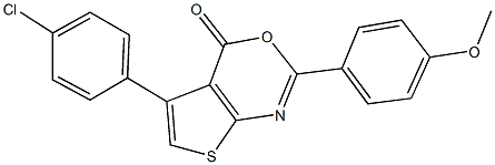 5-(4-chlorophenyl)-2-(4-methoxyphenyl)-4H-thieno[2,3-d][1,3]oxazin-4-one Struktur