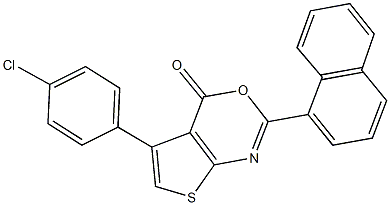 5-(4-chlorophenyl)-2-(1-naphthyl)-4H-thieno[2,3-d][1,3]oxazin-4-one Struktur