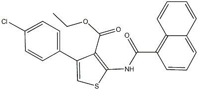 ethyl 4-(4-chlorophenyl)-2-(1-naphthoylamino)-3-thiophenecarboxylate Struktur