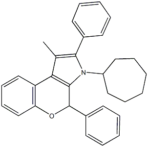 3-cycloheptyl-1-methyl-2,4-diphenyl-3,4-dihydrochromeno[3,4-b]pyrrole Struktur